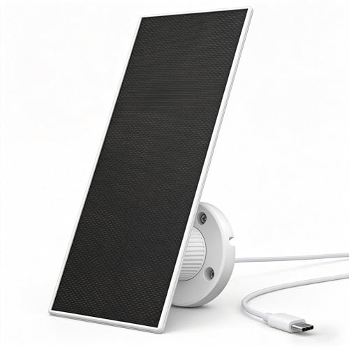 6W Solar Panel for Outdoor Security Camera & Bird Feeder Camera IP65 Weatherproof Solar Charger with Cable 360 Adjustable Mount for Maximum Sun Exposure