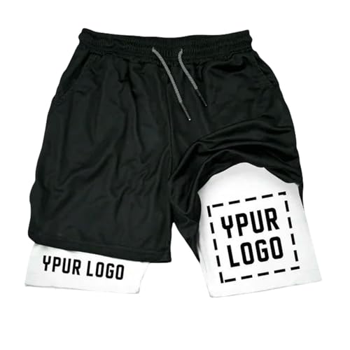 QDLTGBD Bermudas Pantalones Cortos De Compresión para Hombre, Ropa Deportiva Personalizada Doble Capa, Deportivos