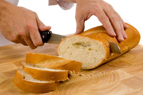 PARENCE.- Nóż do chleba/nóż kuchenny ze stali nierdzewnej z ząbkowaną krawędzią i ergonomicznym uchwytem -18cm