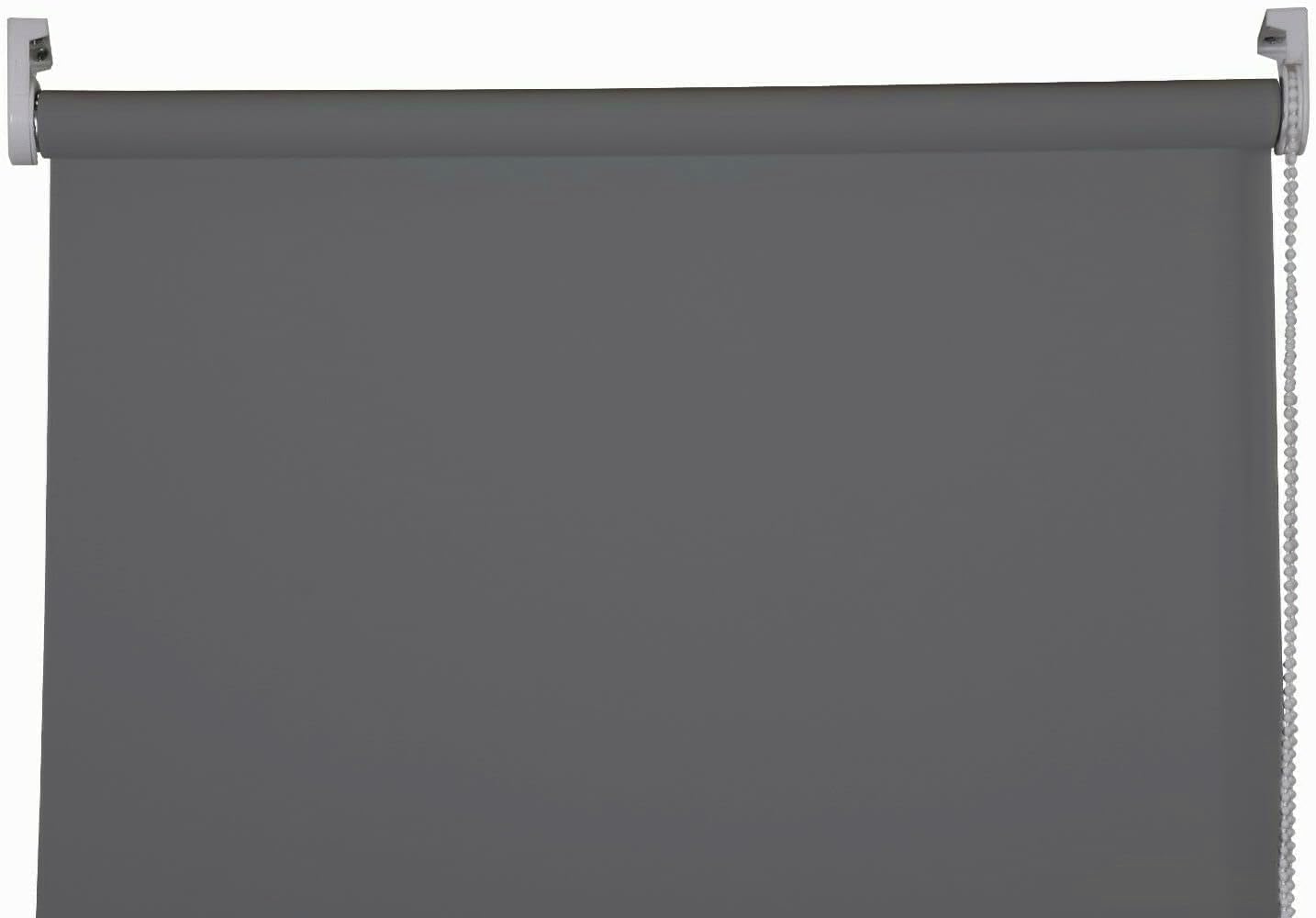 APEX FURNISHINGS Roller Blinds Made to Measure Grey Blackout Blinds for Windows, Thermal Insulated UV Protection Child Safety Easy Fit Home Office Window Blinds Upto 150W x 210H cm