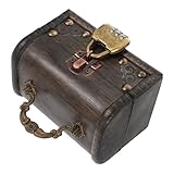 Madera duradera: hecha de madera excelente, lo que garantiza que la caja de almacenamiento sea resistente y duradera, organizador de joyas con cerradura, contenedor de madera antiguo