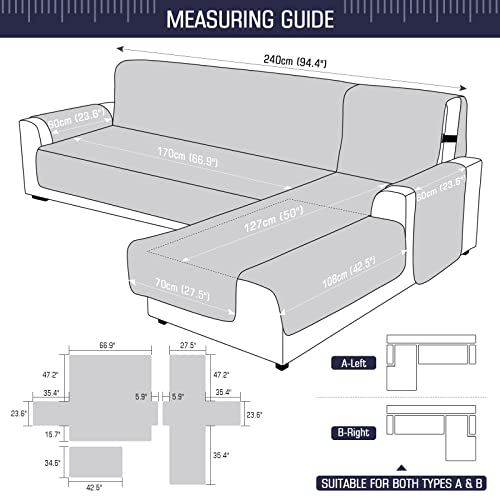 Image of TAOCOCO Waterproof Sectional Couch Covers L Shaped Sofa Covers Chaise Lounge Cover 3pcs Reversible Sofa Covers for Sectional Sofa Pet Kids Furniture Protector with Elastic Straps(Large, Navy Blue)