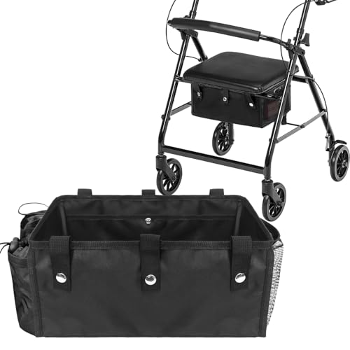 BoHEMIABY Upgraded Under-Seat Rollator Bag with Cup Holder
