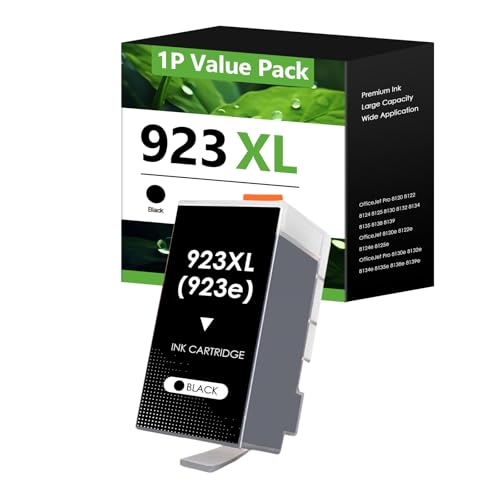 Image of 923XL 923e 923 Ink Cartridges Replacement for HP 923XL Ink Cartridges for OfficeJet Pro 8130e 8132e 8135e 8138e 8139e 8120 8120e 8125 8130 8135 Printer, 1 Black