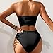 Swimsuit for Women Ruched Bandeau Strapless Padded Top and High Waisted Bottoms Fashion 2 Piece Swimwear for Beach