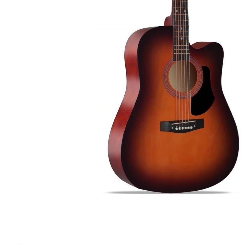 Chitarra acustica per principianti Cutaway con custodia, corde, cinghia, accordatore e plettri, starter kit completo per gli amanti della musica