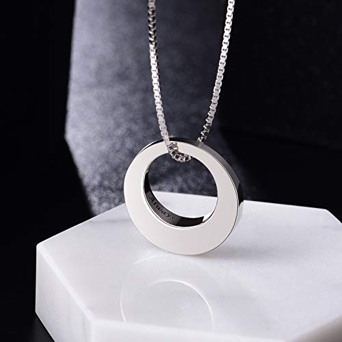 Jinlou Circle of Life Urn Necklace for Ashes - 925 Sterling Silver Always in My Heart Sterling Silver Cremation Urns Pendant Eternity Memorial Necklaces for Women3