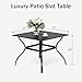 PHI VILLA 37 Inch Outdoor Dining Table Metal Steel Slat Square Patio Dining Table with 1.57