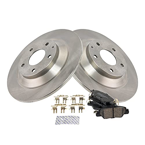 Image of TRQ Rear Ceramic Brake Pad and Rotor Set