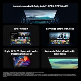 XIAOMI TV F Pro 43, 43 Inch (101 cm), 4K UHD QLED, Smart TV, Fire TV, HDR10+, MEMC, Alexa Voice Control, 2GB+32GB, Works with Apple AirPlay