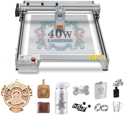 Máquina de grabado láser LASER TREE de 40 W con punto de enfoque fijo asistido por aire para metal y madera, área de grabado de 400 x 400 mm