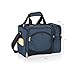PICNIC TIME Malibu Cooler Picnic Basket, Insulated Cooler Tote with Picnic Set, (Navy Blue with Black Accents)
