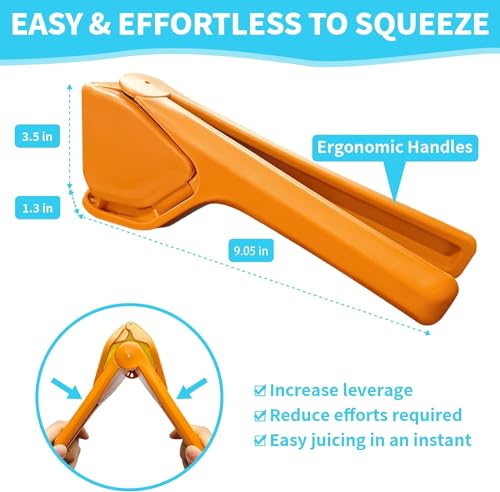 Image of WOODONICK Lemon Squeezer Citrus Juicer Citrus Squeezer That Folds Flat For Space-Saving Storage, Manual Lime squeezer Lemon Juicer Enhanced Leverage to Reduce Effort (Orange)