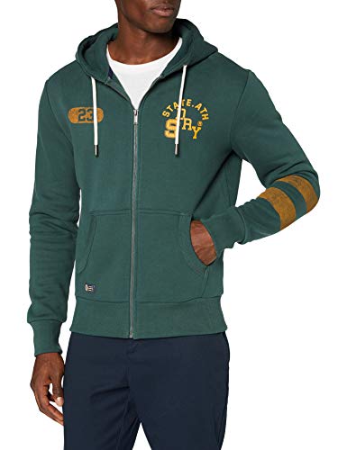 Superdry T&f Classic Zip Hood suéter, Puerto Profundo, XL para Hombre