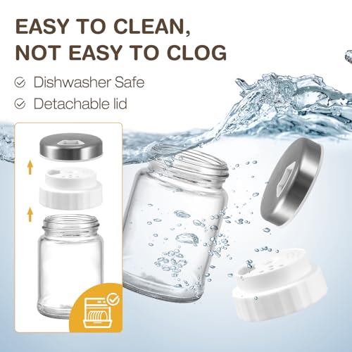 Image of Salt and Pepper Shaker Set (Pour Holde Mill) | Adjustable Pour Holes 3.4 oz Capacity Spice Shaker