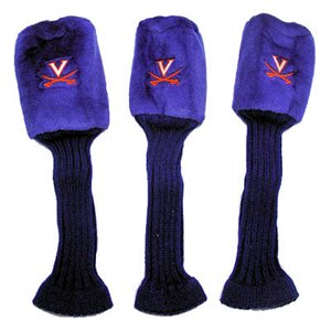 Virginia Cavaliers Logo Graphite Plush Golf Headcovers Set of Three