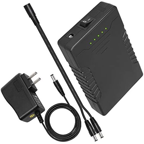 Talentcell 12V Rechargeable Lithium ion Battery Pack YB1206000, DC Output for LED Strip and CCTV Camera, 11.1V 6000mAh Portable Li-ion Batteries with AC/DC 12.6V 1A Charger, Black Cover