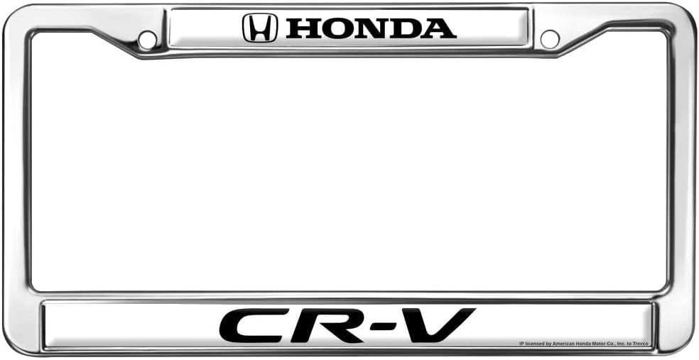 Honda CR-V White Full Size Standard License Plate Metal Frame