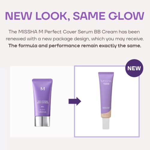 Image of MISSHA M Perfect Cover Serum BB Cream No.19 Ivory - Fair /Light with Warm Undertone, Skin Tint, Tinted Moisturizer, Skin Care Foundation Makeup, Korean Makeup, 1.18 Fl oz