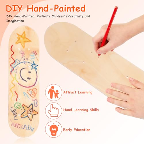 Planche de skateboard en bois brut résistante pour ados VANZACK - 6