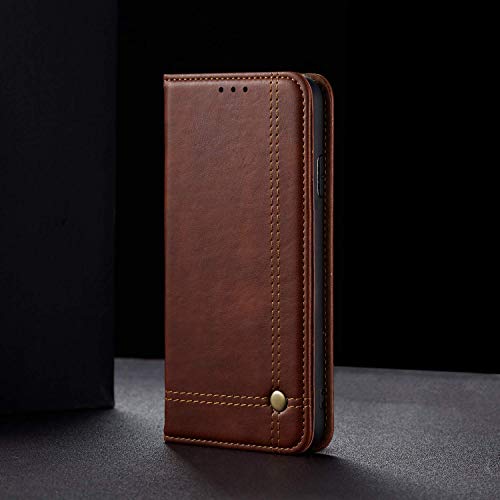 Image of Pikkme Redmi Note 10 Leather Magnetic Flip Wallet Case Cover for Redmi Note 10 (Brown)