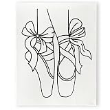 Canvas Painting | Pre Drawn Stretched Cotton Canvas | Ballerina Pointe Shoes | Birthday Gift | Adult