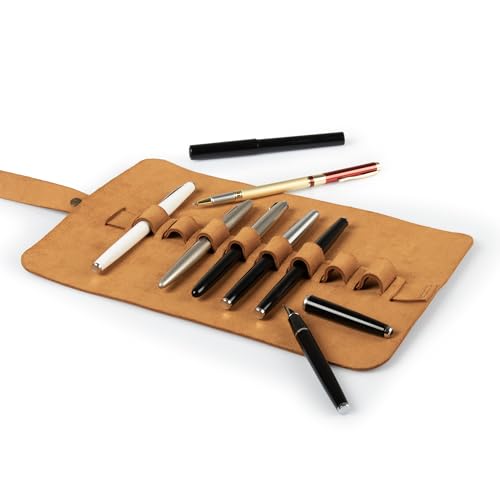 Amazon.ca: Londo Genuine Leather Pen and Pencil Roll Case, Camel, One Size, OTTO394
