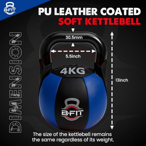 Image of B Fit Leather Premium Kettlebell 4 Kg