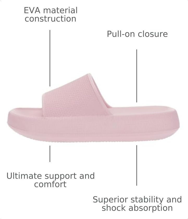 Image of BRONAX Cushioned Thick Sole Pillow Slippers for Women and Men Y10 | Cloud-Like Soft Sole, Foot Pain Relief, EVA Platform Sole, Indoor Outdoor Slides, Waterproof Shower Ready, Quick-Drying