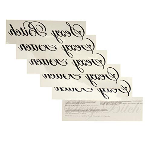2 x Sexy Bitch Tattoo Schriftzug in schwarz - Sexy Kinky Tattoo (2)