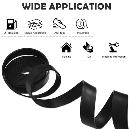 Gummistreifen Neopren- 50mm(B) x 3mm (D) x 3m(L) -Gummimatte Vollgummi Gummiprofil Gummiplatte für Bodenbeläge Schutz, Vibrationsschutz, Gummiplatte für Isolation, Abdeckung, DIY-Dichtungen