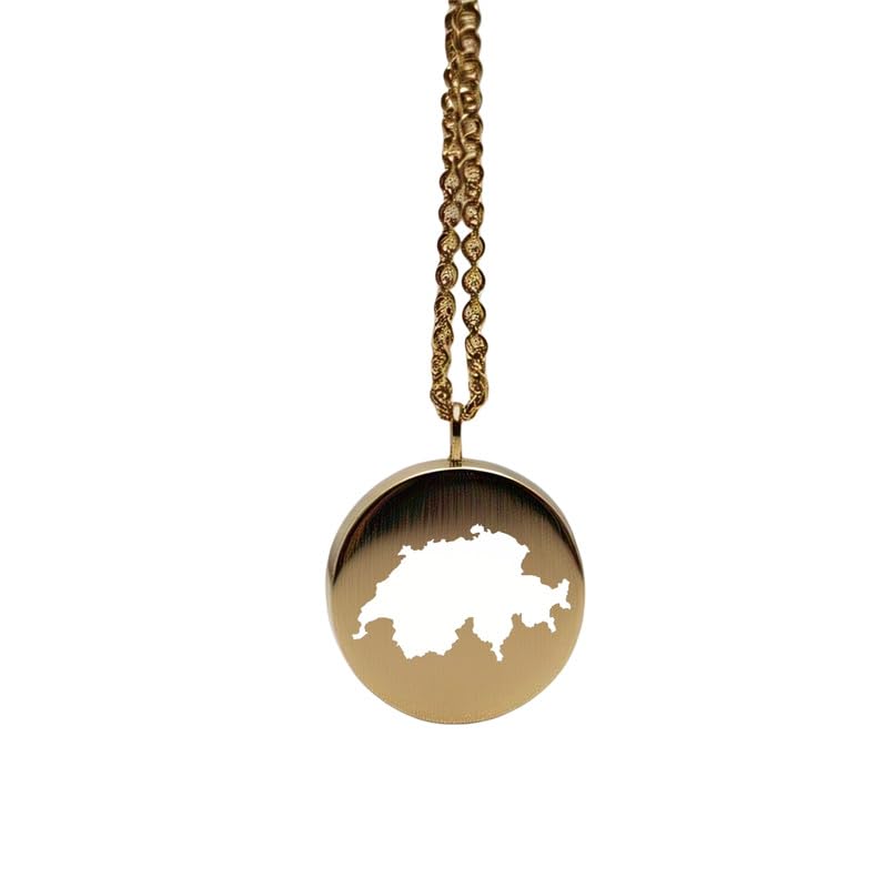 Pendentif carte de la Suisse en argent médaillon cadeau souvenir idéal