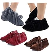 JSAHAH 4 Pairs Reusable Shoe Cover Non-Slip Washable Shoe/Boots Cover Dustproof Overshoes for Hou...