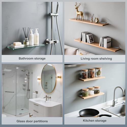 Ranbo Solid Brass Glass Shelf Brackets, U-Shaped Wall Mount Clamps by Ranbo - Used condition - Image 7