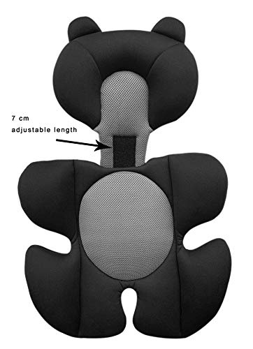 Storchenbeck Babyautositz kissen Autositz-Einsatz Sitzauflagen Universal für Kinderwagen Autositz Hochstuh (schwarz)