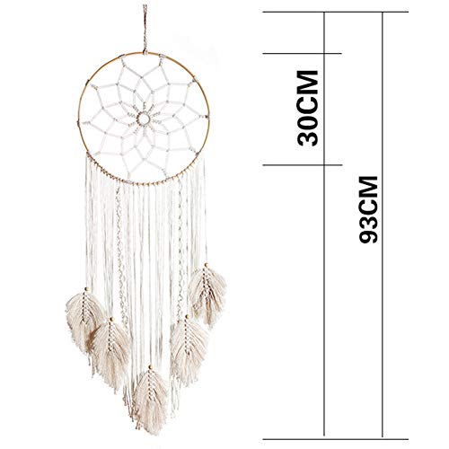 Surakey Macrame Wandophanging,Handgemaakte Dream Catcher Boho Tapestry Dreamcatcher Katoen Geweven Muur Opknoping… - Afbeelding 4