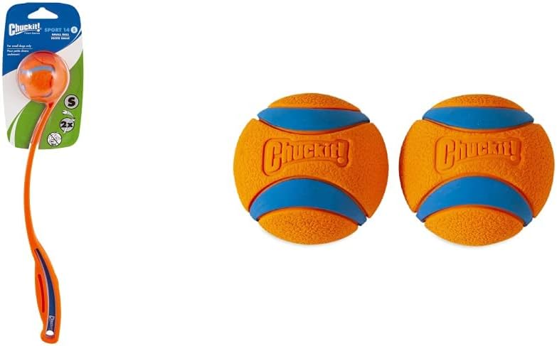 Chuckit! Sport 14S Dog Ball Launcher Ultra Ball (2.5") Dog Toy, Medium Pack of 2
