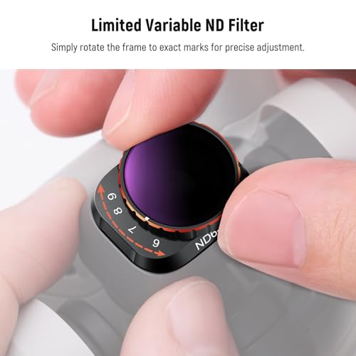 Image of NEEWER Variable ND Filter Compatible with DJI Mini 3 Pro, ND32-512 5-9 Stops Snap On Multicoated HD Optical Glass Metal Slim Frame Drone Camera Lens Video Recording Aerial Photography Accessories