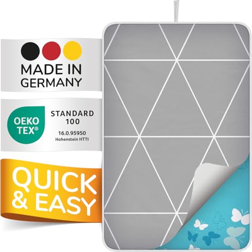 smart&gentle Super Soft Bügeldecke für Tisch hitzebeständig - 100x65cm - rutschfeste Bügelunterlage mit Feuchtigkeitsschutz für Dampfbügeleisen Bügelmatte Made in Germany