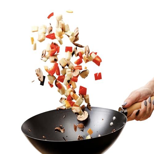 Wok de acero al carbono 12.5 pulg Starfrit miniatura 6