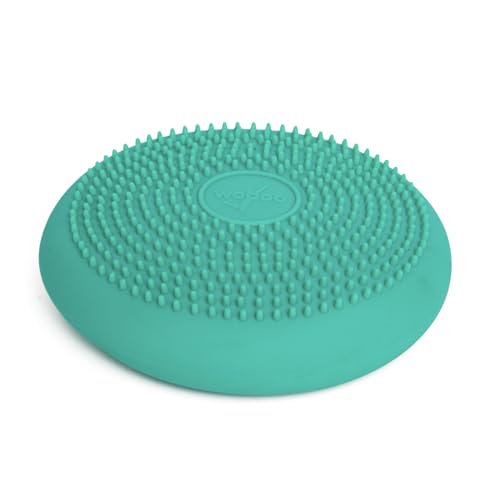 Image of BouncyBand Wiggle Seat, Green, 1-Pack - Small 10.75 inch D x 2.5 inch H Wobble Cushion for Kids Aged 3-7 - Sensory Tool Promotes Active Learning & Improves Productivity - Includes Pump for Easy-Inflation
