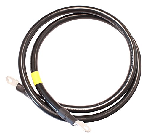 Exell Battery 2/0 AWG Interconnecting Copper Cable, 5-Foot Length with 3/8-Inch Lugs (Black)