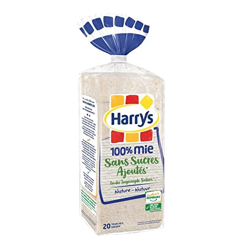 HARRYS - Pain De Mie Sans Sucres Ajoutés Sans Croûte 100% Mie Nature 500G - Lot De 4 - Vendu Par Lot