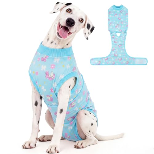 Image of Kuoser Dog Surgery Recovery Suit, Soft Breathable Dog Recovery Suit for Female Spay Male Nueuter, Anti Licking Puppy Onesie Pet Surgical Suit for Dogs Abdominal Wounds Skin Disease, Unicorn XL