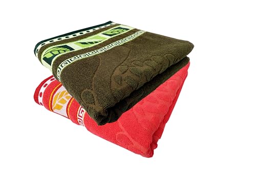 Image of Space Fly Pure Cotton Towels for Bath Large Size | 600 GSM Gym Towel for Men Workout Small | Luxury Towel for Bath | Fresh Loom Cotton Towel for Bath Women | Towel for Men Cotton Bathing Towel (Green)