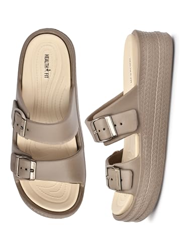 Image of HEALTH FIT SUPER SOFT Comfortable with Adjustable Strap Flip-Flops Women's & Girl's Cushioned |Waterproof Anti Skid & Lightweight OUT Door & IN Door Slipper INDIGO2