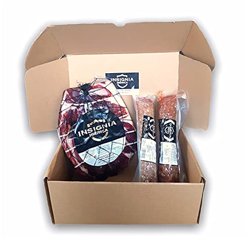 2,5 Kg Paleta Ibérica de Cebo Deshuesada, Pata Negra, + Embutidos ibéricos, Curación de 24-28 meses INSIGNIA IBERICA