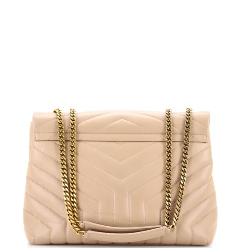 Saint Laurent, Pre-Loved Loulou Shoulder Bag Matelasse Chevron Leather Medium, Neutral3