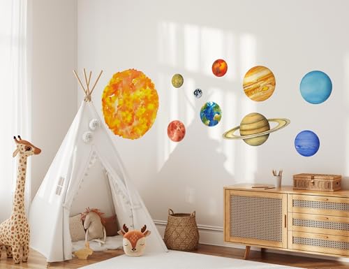 Set de vinilos decorativos sistema solar para pared miniatura 1