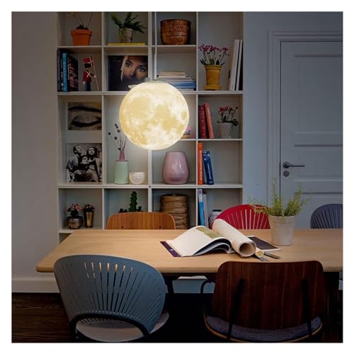 Lámpara colgante de luna 3D y lámpara de techo para pasillo o mesita de noche en casa 3